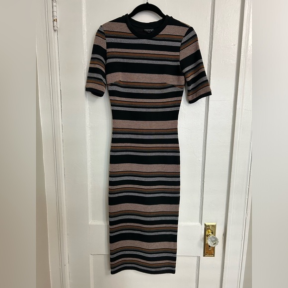 Topshop Striped Midi Dress - Picture 1 of 2